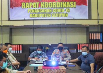Kapolres Pimpin Rakor Pengamanan Covid-19 Kabupaten Seruyan.