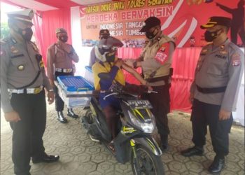 Sat Lantas Polres Seruyan Sediakan Layanan Vaksinasi Drive Thru