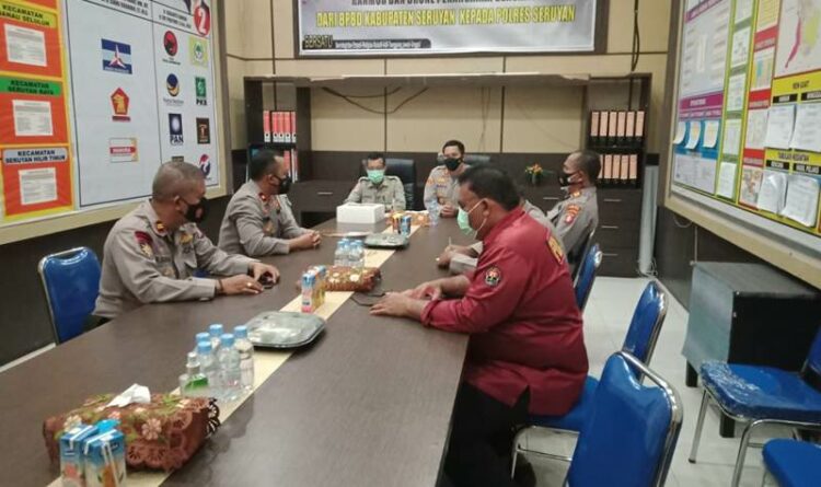 Kapolres Seruyan Terima Peralatan dan Mesin dari BPBD Seruyan
