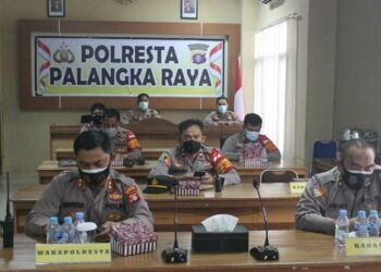 Polresta Palangka Raya Ikuti Launching Aplikasi Sistem Pengendalian Asap