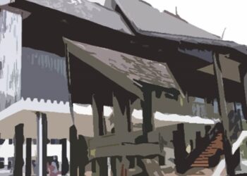 Ilustrasi rumah betang