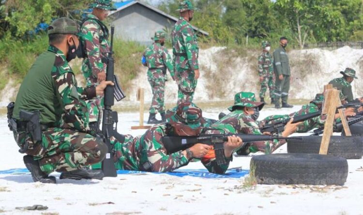 Asah Kemampuan Prajurit Kodim 1016 Palangka Raya Gelar Latihan Menembak