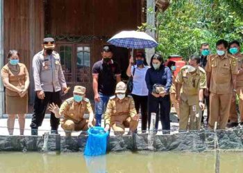 Pemkab Gumas Salurkan 8.300 Benih Ikan Untuk Desa Hurung Bunut