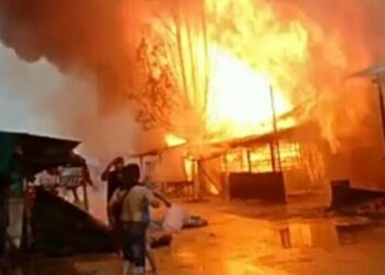 Kebakaran Landa Pasar Tumbang Samba