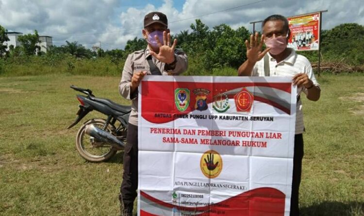 Polsek Seruyan Tengah Gencar Laksanakan Sosialisasi Saber Pungli