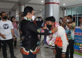 Tim PON Tiba di Palangka Raya, Wagub Terimakasih Sudah Mengharumkan Nama Kalteng .
