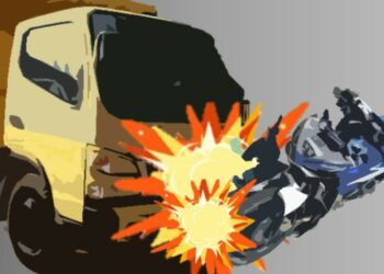 Tabrak Dump Truk, Pria ini Tewas Ditempat