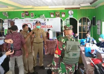 Vaksinasi Desa Terpencil Wilayah Kecamatan Pematang Karau Dinilai Sukses