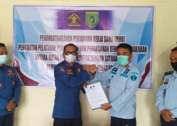 Rutan Buntok Bersama Satpol-PP dan Damkar Teken MoU Pencegahan Kebakaran