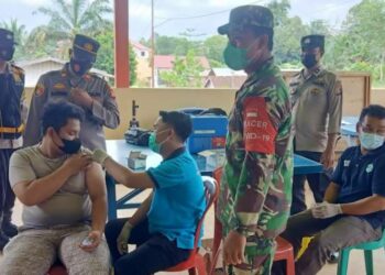 Polsek Antang Kalang Gelar Vaksinasi Untuk 340 Orang