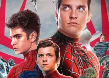 Tobey Maguire, Andrew Garfield, dan Tom Holland sebagai Spiderman (instagram @artoftimetravel)