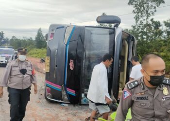 Daftar Korban Kecelakaan Bus Terbalik di Pangkalan Lada Kabupaten Kobar.