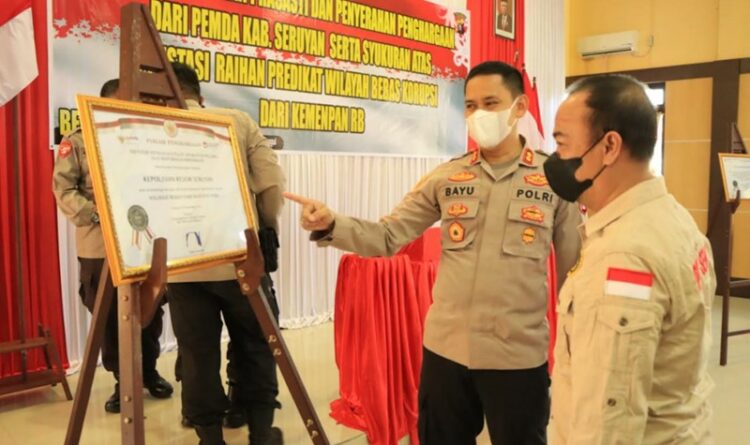 Polres Seruyan Syukuran Raih Predikat Wilayah Bebas Korupsi Dari Kemenpan RB