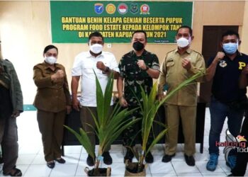Damdim 1011/KLK Serahkan Bantuan Bibit Kepala Genjah Kepada Kelompok Tani