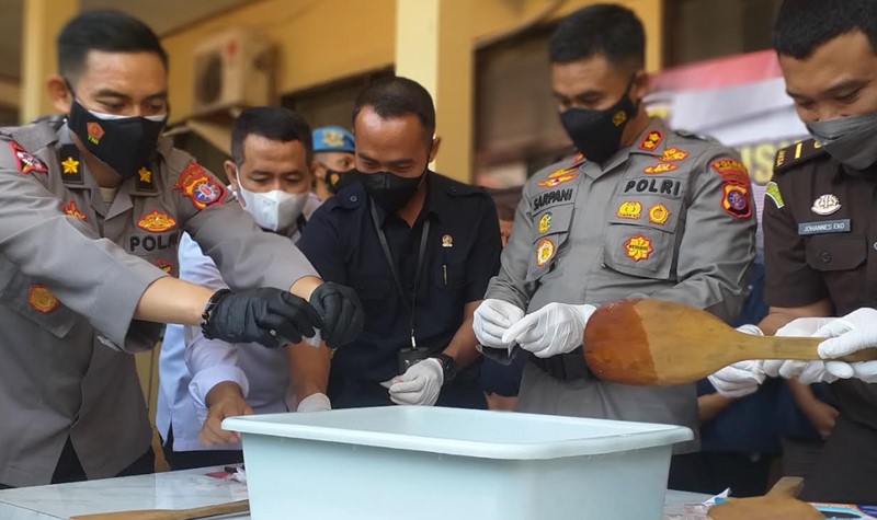 Polres Kotim Musnahkan Sabu 86 27 Gram Senilai Ratusan Juta Rupiah