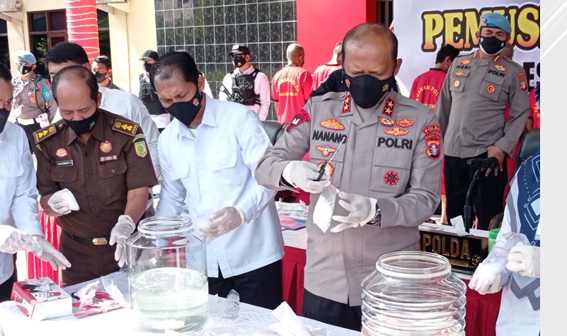 Polda Kalteng Musnahkan 1,9 Kg Sabu, Kotim Terbanyak Kasus Narkoba