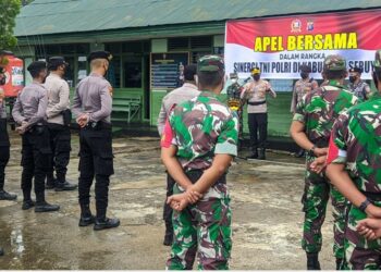 Kapolres Seruyan Memimpin Apel Sinergitas TNI - Polri Di Koramil Kuala Pembuang