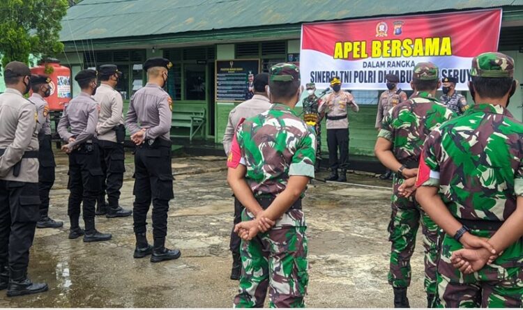 Kapolres Seruyan Memimpin Apel Sinergitas TNI - Polri Di Koramil Kuala Pembuang
