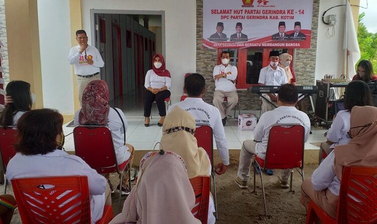 Rayakan HUT KE-14, DPC Gerindra Kotim Mengusulkan Prabowo Calon Presiden 2024
