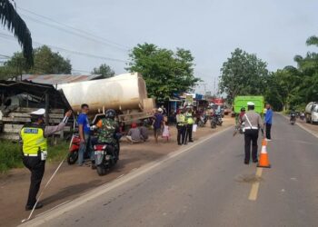 Kondisi laka lantas di Jalan Jendral Sudirman Km 4,5, Sampit Minggu 20 Maret 2022 .