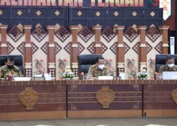 Pj. Sekda Kalteng Pimpin Rapat Monev MCP 2021 dan Tematik