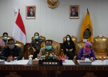 Pj. Sekretaris Daerah Prov. Kalteng H. Nuryakin menghadiri Rapat Koordinasi (Rakor) Tindak Lanjut Aksi Afirmasi Peningkatan Penggunaan Produksi Dalam Negeri (P3DN) secara virtual
