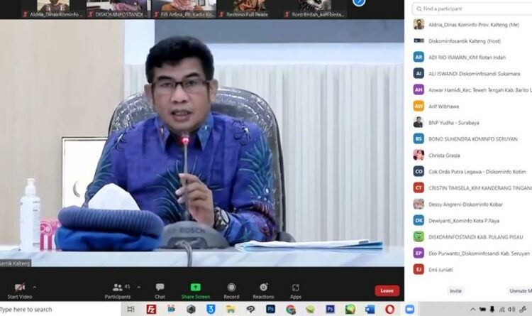 Plt. Kadis Kominfosantik Agus Siswadi Buka Webinar Mekanisme Pembentukan Forum KIM di Kalimantan Tengah