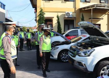 Optimalkan Persiapan Operasi Ketupat 2022, Dirlantas Polda Kalteng Cek Kendaraan Dinas