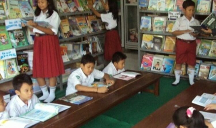 Ilustrasi perpustakaan desa, yang kadang juga diserbu anak-anak sekolah jika di perpustakaan sekolah, literatur bukunya kurang