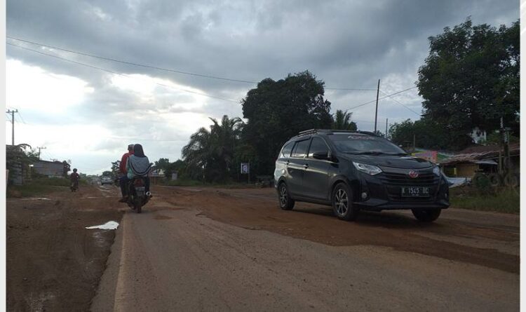 Jalan Lintas Provinsi di Desa Rungau Raya Seruyan Rusak Parah