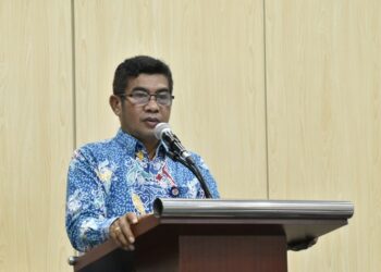 Plt. Kepala Dinas Komunikasi, Informatika, Persandian dan Statistik Prov. Kalteng (Diskominfosantik) Agus Siswadi saat menyampaikan arahan