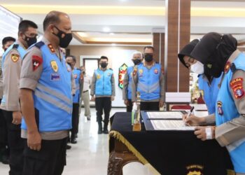Proses penandatangan pakta integritas Penerimaan Akpol dan Bintara Tahun Anggaran 2022