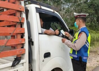 Sat Lantas Polres Seruyan Berikan Himbauan Kendaraan Over Kapasitas