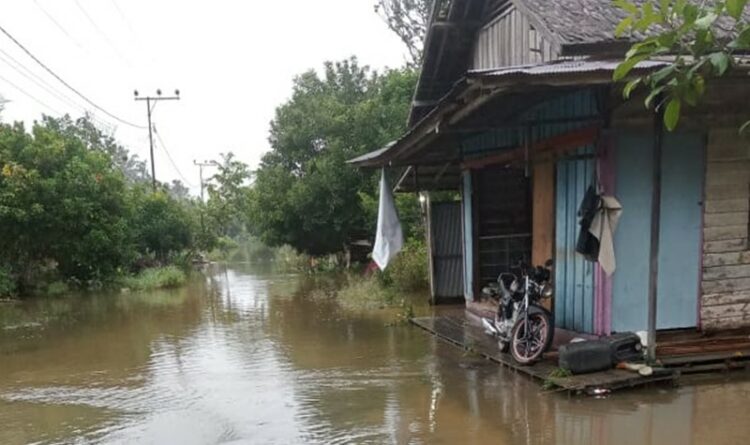 Wilayah Tumbang Samba, Kecamatan Katingan Tengah yang direndam banjir, Kamis
