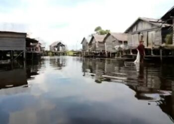 pemandangan khas yang bisa kita jumpai di perkampungan nelayan Senambak, Desa Dayu, Kab Bartim