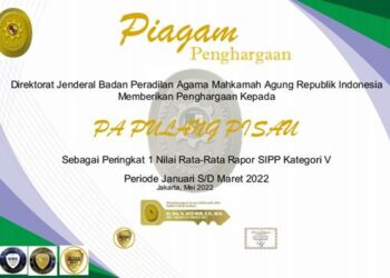 PA Pulang Pisau  Juara 1 SIPP Tingkat Nasional