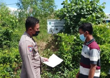 Bhabinkamtibmas Polsek Serhil Himbau Warga Terkait Karhutla