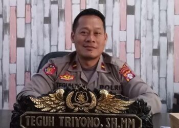 Kapolsek Tewah Ipda Teguh Triyono saat ditemui awak media di ruang kerjanya, Minggu (17/7).