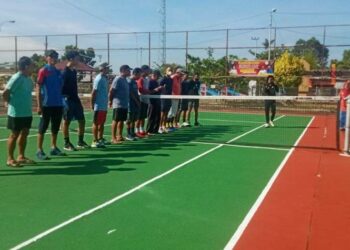 Ketua Pengkab Pelti Pulang Pisau Slamet Untung Riyanto pada kejuaraan tenis lapangan Bupati Cup 2022, Minggu (28/8)