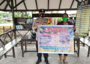 Di Tumbang Talaken, Polsek Rakumpit Ajak Warga Cegah Karhutla