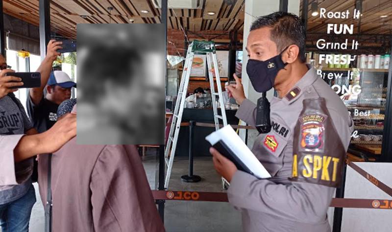 Ngamuk dan  Pecahkan Kaca Cafe Jco, Polisi Evakuasi Pria Diduga ODJG