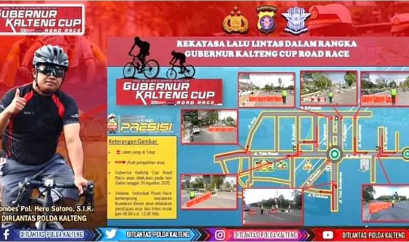 Sejumlah Jalan di Palangka Raya Ditutup Untuk Kejuaraan Balap Sepeda Gubernur Kalteng Cup Road Race 2022