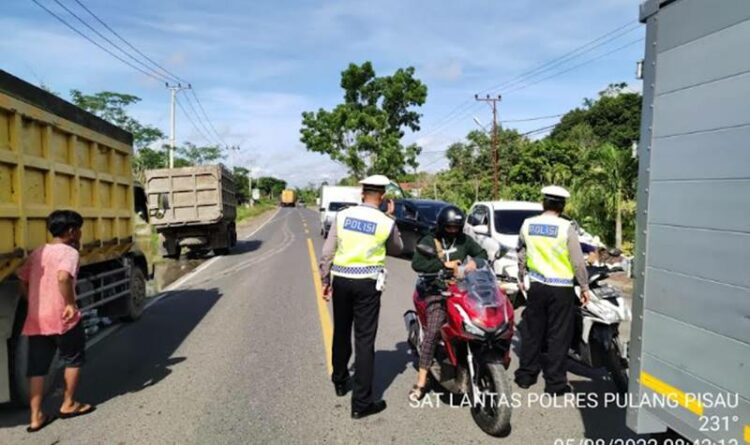 Tingkatkan Kepatuhan Berlalu Lintas, Satlantas Polres Pulang Pisau Gelar Razia