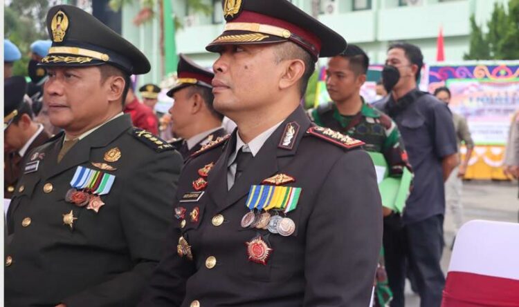 Keterangan : Suasana HUT TNI di Makorem 102/ Panju Panjung. (Ist)