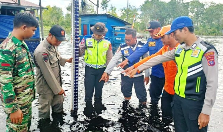 Kondisi Banjir di Tumbang Nusa Turun 4 Cm
