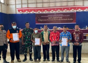 DPMPTSP Seruyan menggelar Sosialisasi Implementasi Perizinan Berusaha Berbasis Risiko (OSS-RBA) dan Pengawasan Tahun 2022, di Tumbang Manjul, Kecamatan Seruyan Hulu