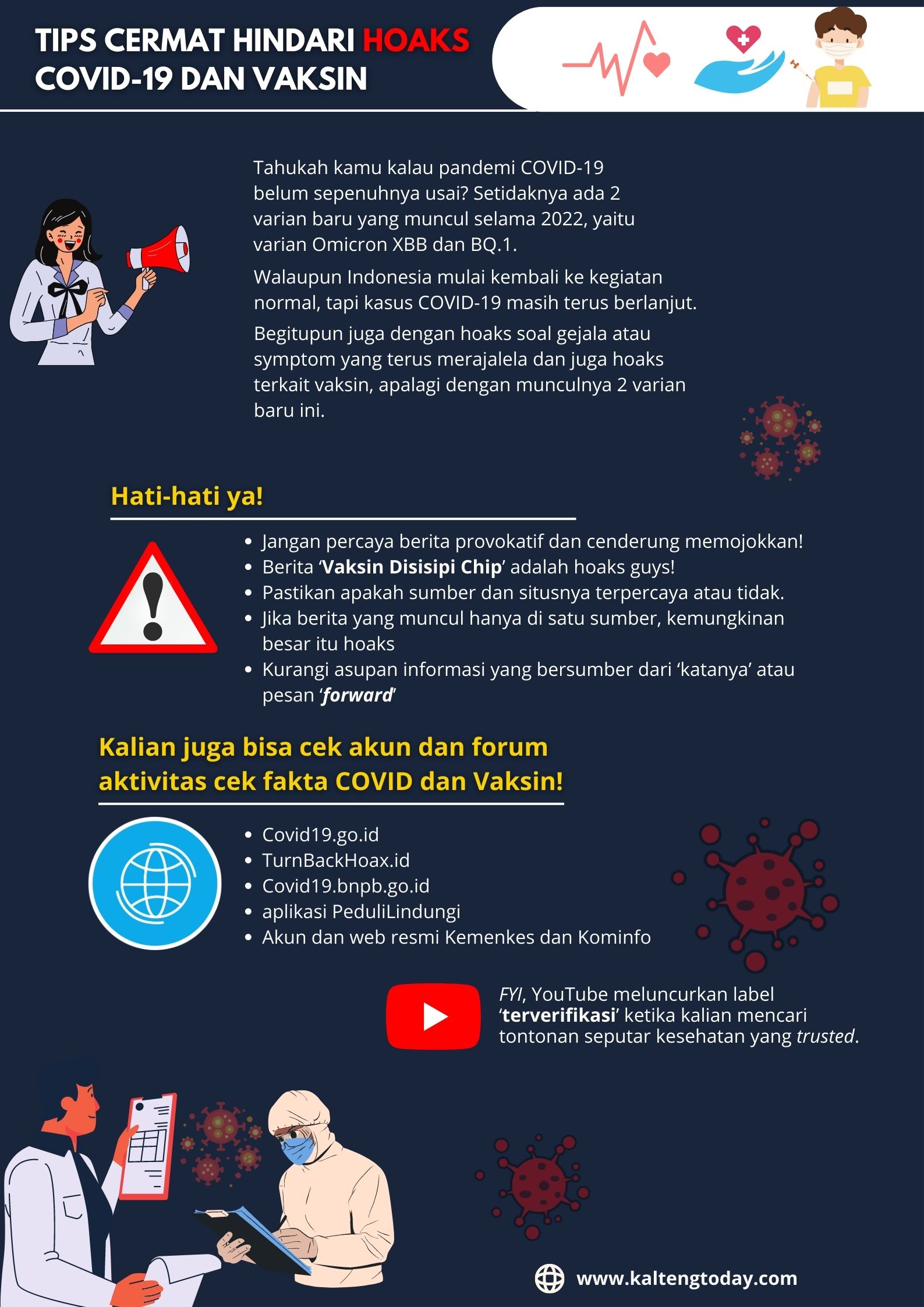 Infografis kaltengtoday.com// Tips Cermat Hindari Hoaks COVID-19 dan Vaksin