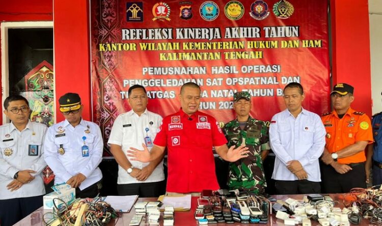 Kanwil Kemenkumham Kalteng Musnahkan Barbuk Hasil Operasi Penggeledahan Nataru