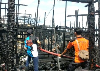 Enam Rumah Warga Palingkau Baru Dilalap Api