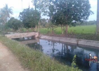 Caption ; Saluran irigasi di Talohen Hulu, yang jadi andalan bagi warga dan pertanian setempat (foto ; Agus Prasetyo G)
